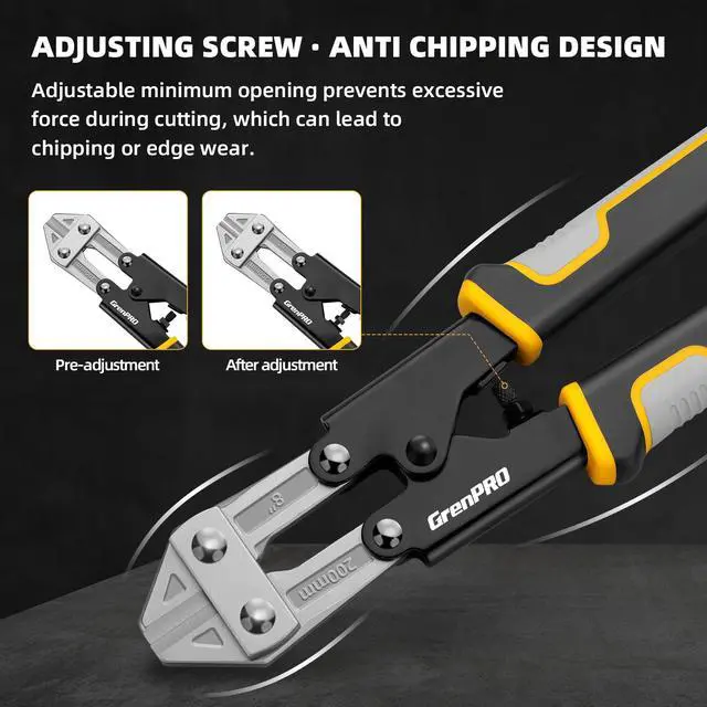 Alt view image 5 of 7 - 8 Inch Heavy Duty Mini Bolt Wire & Cable Cutter, Anti-Slip Pliers | Tri-color PP+TPR grip, hardened cutting blade, wire snips, cable, craft, household, industrial cutting