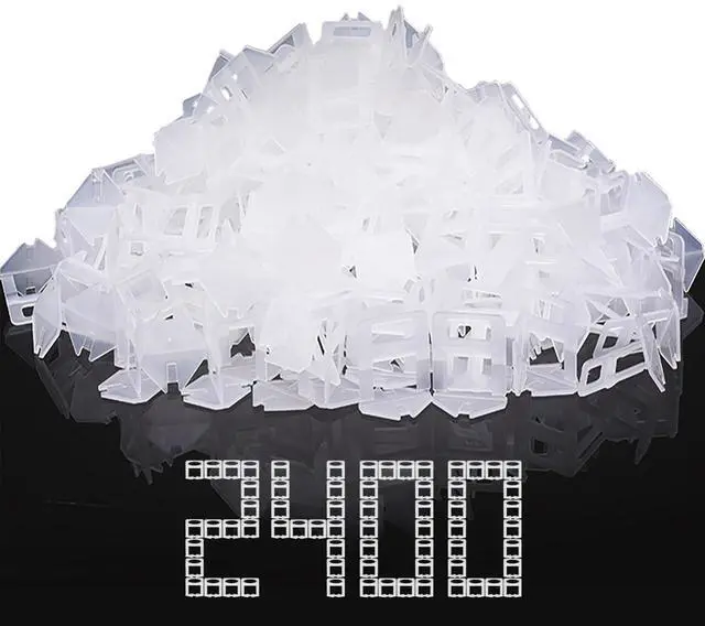 Main image of Tile Spacers 2400 Pcs Tile Clips, Tile Leveling System Clips 1/16 Inch | Tile Leveling Clips for Floor Wall Installation, Ceramic Porcelain Tiles and Stone Installation, Help Correct Tile Bowing