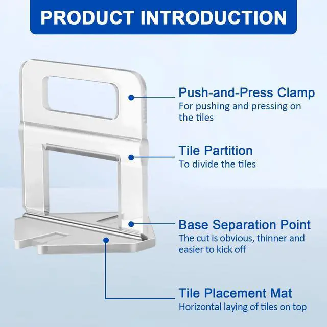 Alt view image 3 of 7 - Tile Spacers 2400 Pcs Tile Clips, Tile Leveling System Clips 1/16 Inch | Tile Leveling Clips for Floor Wall Installation, Ceramic Porcelain Tiles and Stone Installation, Help Correct Tile Bowing
