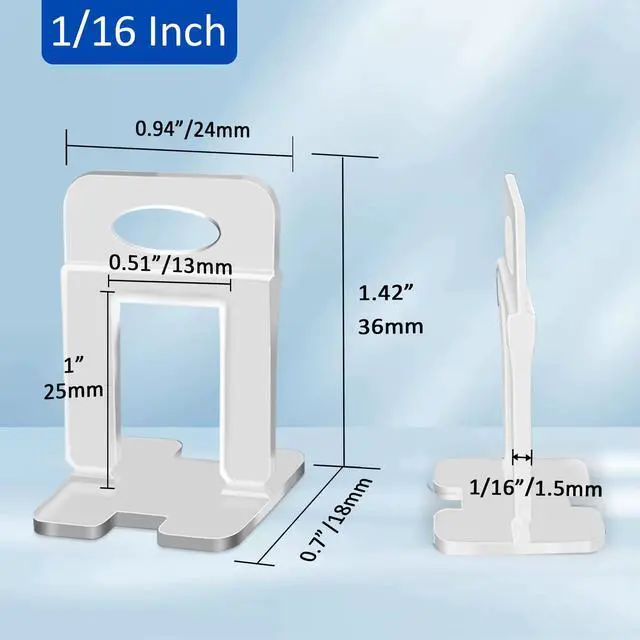 Alt view image 2 of 7 - Tile Spacers 2400 Pcs Tile Clips, Tile Leveling System Clips 1/16 Inch | Tile Leveling Clips for Floor Wall Installation, Ceramic Porcelain Tiles and Stone Installation, Help Correct Tile Bowing