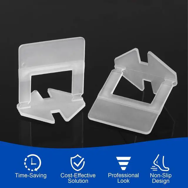 Alt view image 4 of 7 - Tile Spacers 2400 Pcs Tile Clips, Tile Leveling System Clips 1/16 Inch | Tile Leveling Clips for Floor Wall Installation, Ceramic Porcelain Tiles and Stone Installation, Help Correct Tile Bowing