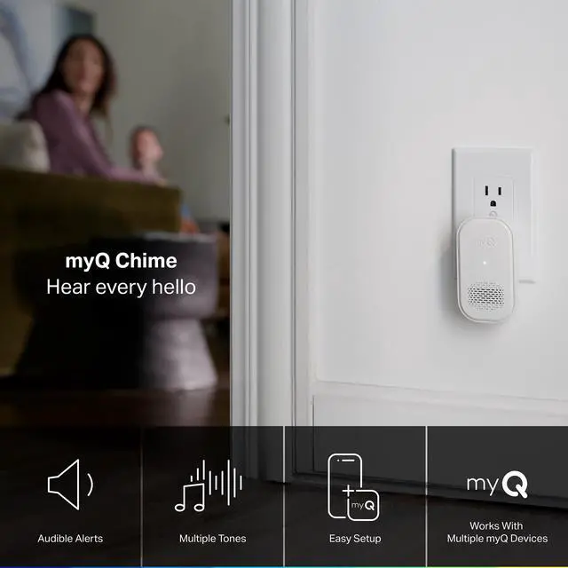 Alt view image 3 of 6 - myQ Chime | Audible Alerts, Wi-Fi Enabled, Customizable Tones, Works with myQ Video Doorbell, myQ 3-in-1 Video Smart Lock, and myQ Smart Garage® Video Keypad