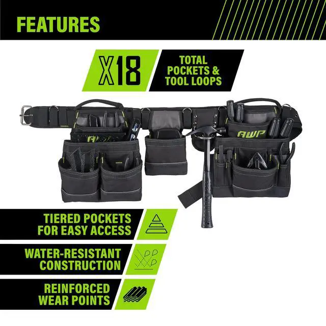 Alt view image 3 of 5 - Tool Belt Tool Rig, Durable Premium Utility Belt Organizer for Men & Women, Utility Work, Electrician, Mechanic