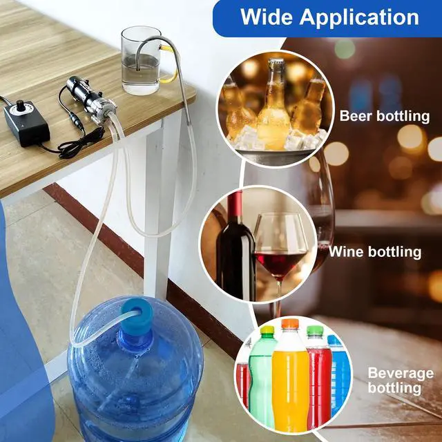 Alt view image 7 of 7 - Food Grade Electric Water Transfer Pump Siphon 110V 2LPM Adjustable Flow | Small Self-Priming Low-Noise Water Pump Kit 110-240V, Homebrew/Wine/Beer/Kombucha, Ice/Coffee/Water cooling, Cooking/Aquarium