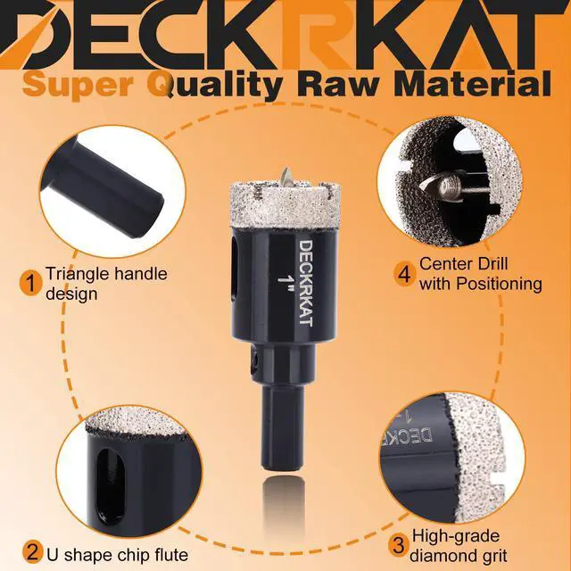 Alt view image 4 of 7 - 1 Inch Diamond Hole-Saw Bits with Pilot Drill Bit - 2pc 1" Diamond Tipped Tile Hole Saws with Guiding Bit Accurate Drilling for Porcelain Tile Ceramic Pottery Granite Stone Glass Bottles 25mm
