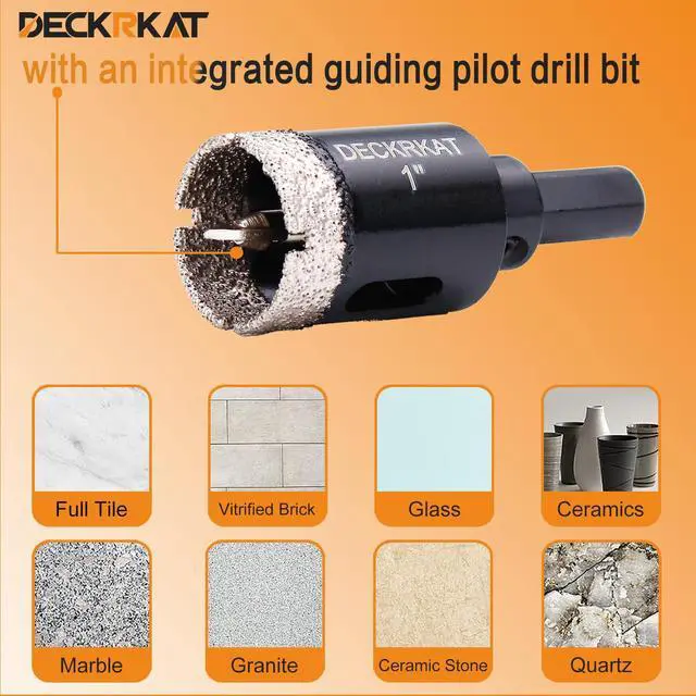 Alt view image 5 of 7 - 1 Inch Diamond Hole-Saw Bits with Pilot Drill Bit - 2pc 1" Diamond Tipped Tile Hole Saws with Guiding Bit Accurate Drilling for Porcelain Tile Ceramic Pottery Granite Stone Glass Bottles 25mm