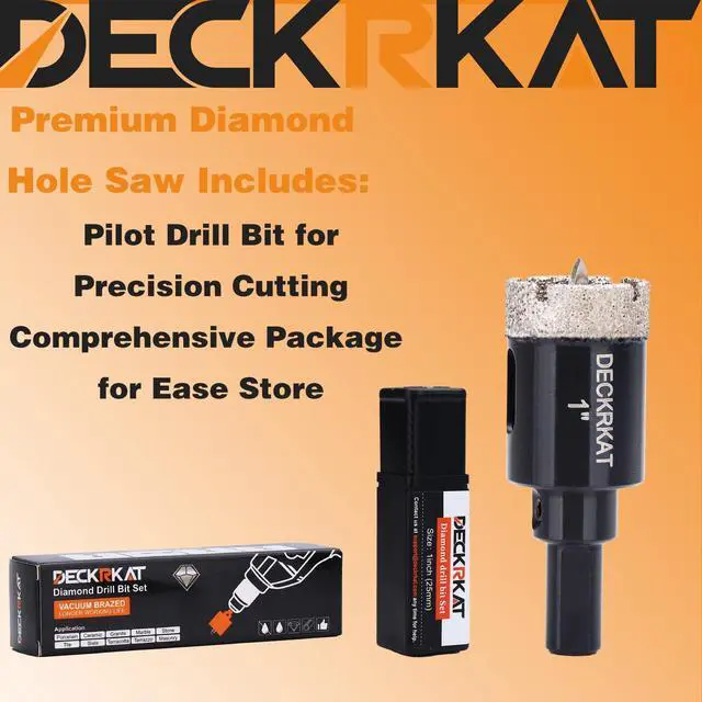 Alt view image 6 of 7 - 1 Inch Diamond Hole-Saw Bits with Pilot Drill Bit - 2pc 1" Diamond Tipped Tile Hole Saws with Guiding Bit Accurate Drilling for Porcelain Tile Ceramic Pottery Granite Stone Glass Bottles 25mm