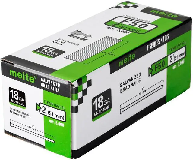 Main image of 18 Gauge Brad Nails, 2-Inch 18GA Brad Nails, Galvanized Nail Gun Nails for Pneumatic, Electric Brad Nailer Gun (5,000 Counts)