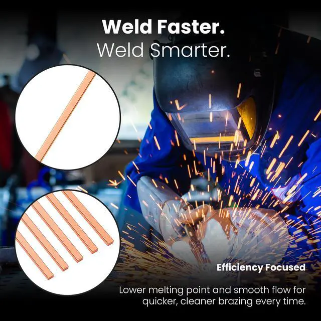 Alt view image 4 of 7 - 42 pcs Brazing Rods AWS BCuP-5 15% Silver Solder Phos Copper Brazing Alloy Flat Welding Rods 0.050"x1/8"x10" for HVAC, Refrigeration, and Industrial Applications