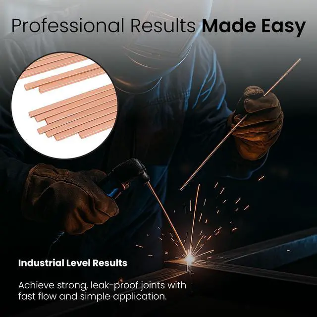Alt view image 5 of 7 - 42 pcs Brazing Rods AWS BCuP-5 15% Silver Solder Phos Copper Brazing Alloy Flat Welding Rods 0.050"x1/8"x10" for HVAC, Refrigeration, and Industrial Applications