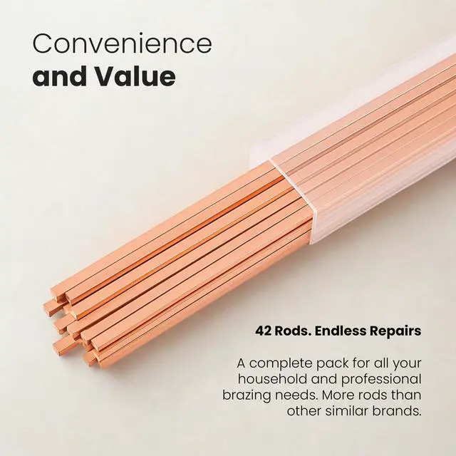 Alt view image 6 of 7 - 42 pcs Brazing Rods AWS BCuP-5 15% Silver Solder Phos Copper Brazing Alloy Flat Welding Rods 0.050"x1/8"x10" for HVAC, Refrigeration, and Industrial Applications