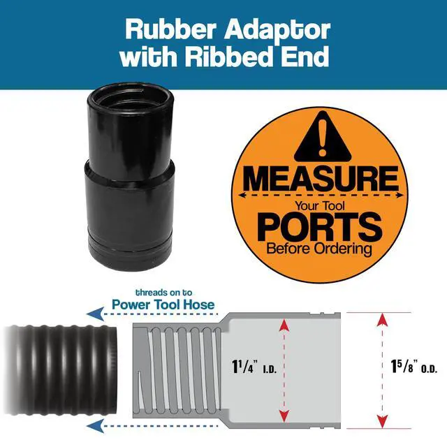 Alt view image 4 of 7 - 10 Foot Long Dust Collection Power Tool Hose Kit for Multiple Types/Brands