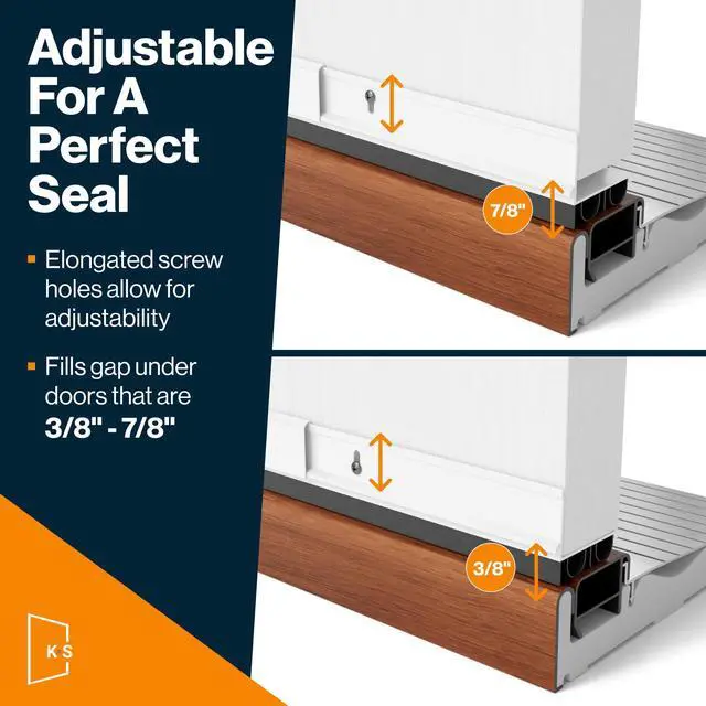 Alt view image 3 of 7 - Patent Pending, Adjustable Double Bubble Door Sweep, Draft Stopper, Under Door Seal for Exterior Doors, 1 3/4" x 36", White (36 inch)