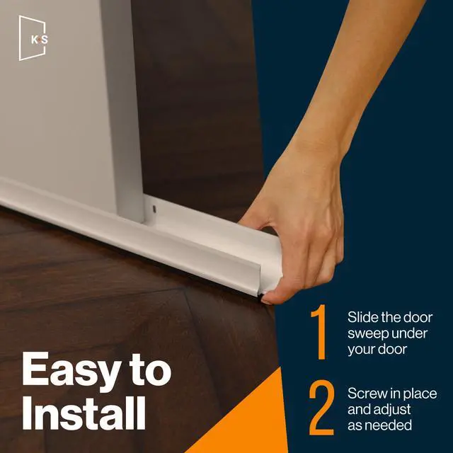 Alt view image 7 of 7 - Patent Pending, Adjustable Double Bubble Door Sweep, Draft Stopper, Under Door Seal for Exterior Doors, 1 3/4" x 36", White (36 inch)