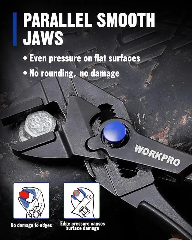 Alt view image 4 of 7 - Mini Pliers Wrench, 4-Inch Wrench Pliers with Smooth Parallel Jaws | High-Toughness Alloy Steel, Anti-Rust Coating, High-Leverage Mechanism, Secure Grip, Pocket Pliers, EDC Tool, for Tight Space