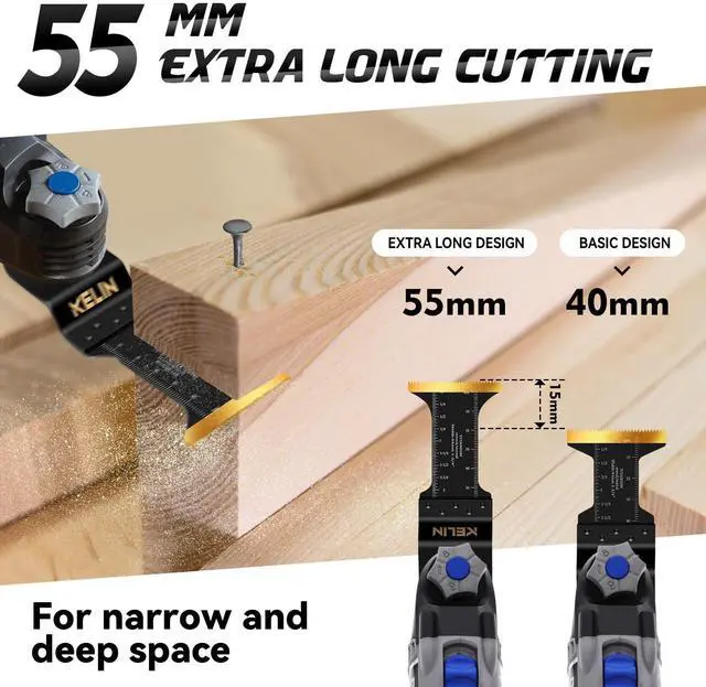 Alt view image 7 of 7 - 18PCS Titanium Oscillating Tool Blades, Universal Multitool Blades | Multi Tool Blades Stainless Steel Scraper,Semicircle for Light Metal Sheet Pipe and Wood (NOT for Star Lock Interface)
