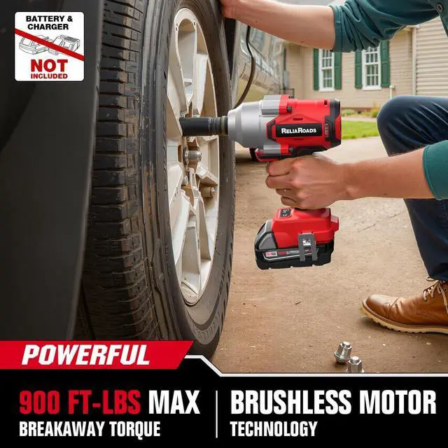 Alt view image 3 of 6 - 900 Ft-lbs Cordless Impact Wrench, 1/2 Inch Impact Gun Compatible MilWauke 18V Battery, Brushless Constant High Torque Impact Driver with 3 Speed, Tool Only (No Battery Included)