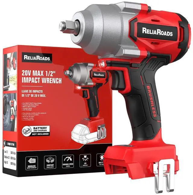 Main image of 900 Ft-lbs Cordless Impact Wrench, 1/2 Inch Impact Gun Compatible MilWauke 18V Battery, Brushless Constant High Torque Impact Driver with 3 Speed, Tool Only (No Battery Included)