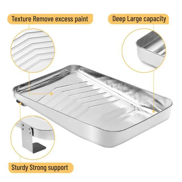 Alt view image 4 of 7 - Bates 9 Inch Paint Tray Liners - 21 pcs, One Metal Tray with 20 Plastic Liners