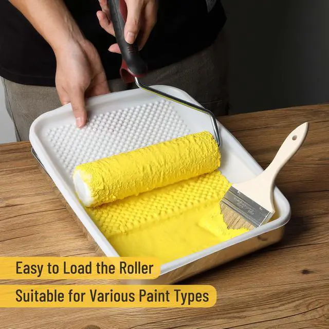 Alt view image 5 of 7 - Bates 9 Inch Paint Tray Liners - 21 pcs, One Metal Tray with 20 Plastic Liners