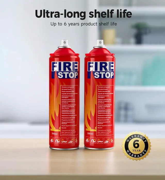Alt view image 5 of 6 - Fire Extinguisher 2-Pack with Mounting Bracket for Home, Kitchen, Car, Grill - Portable Small A, B, C, K Fire Extinguisher - 8-in-1 - Prevents Reignition