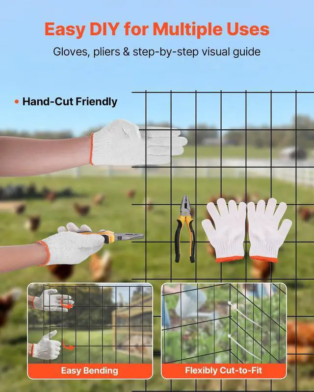 Alt view image 6 of 7 - Hardware Cloth 36 in x 25 ft, 2 x 3 in Mesh 16 Gauge Galvanized Wire Mesh Roll, Weather-Resistant Vinyl Coated Chicken Wire Fencing, Heavy Duty Welded Garden Plant Fencing for Rabbit Cage Snake