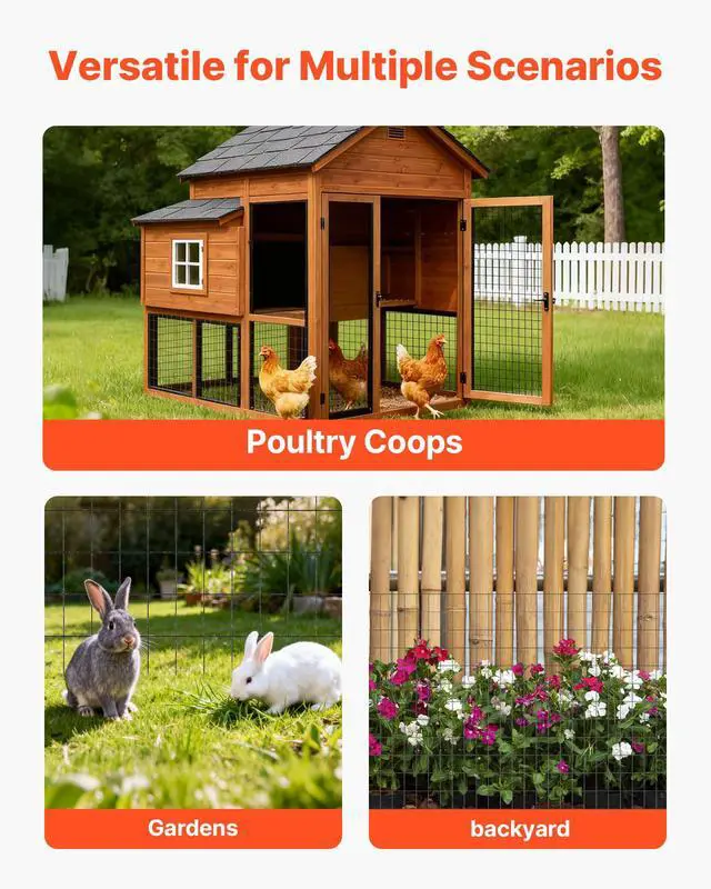 Alt view image 7 of 7 - Hardware Cloth 36 in x 25 ft, 2 x 3 in Mesh 16 Gauge Galvanized Wire Mesh Roll, Weather-Resistant Vinyl Coated Chicken Wire Fencing, Heavy Duty Welded Garden Plant Fencing for Rabbit Cage Snake