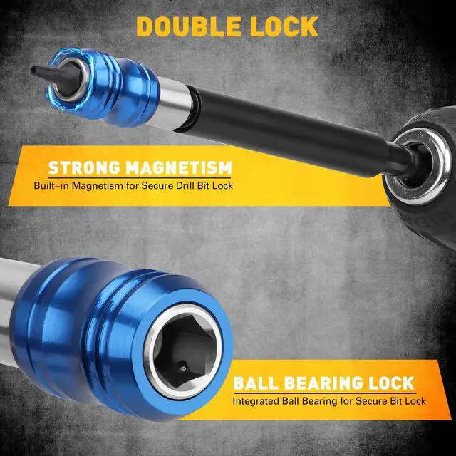 Alt view image 5 of 7 - 4-Piece 2", 4", 6", 12" Drill Bit Extension Set, Magnetic Screwdriver Bit Holder Extender with Aluminum Sleeve, 1/4 Inch Hex Shank Quick Release Extension Adapter, Durable CR-V Steel