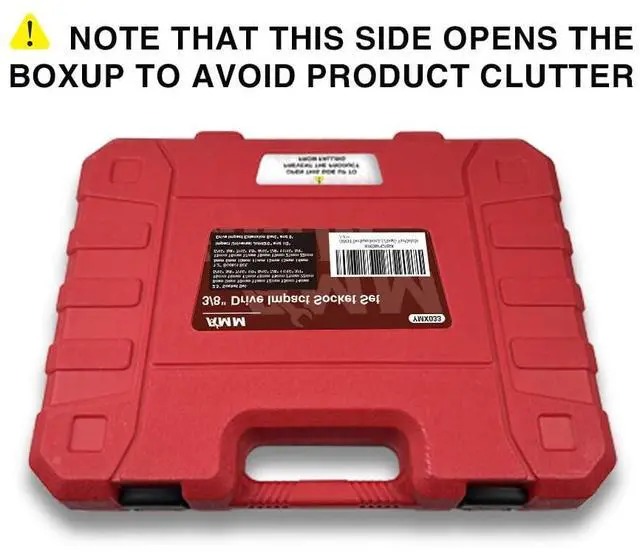 Alt view image 7 of 7 - 3/8" Drive Impact Socket Set, 48-Piece Standard SAE (5/16 to 3/4 inch) and Metric (8-22mm) Size, 3" and 6" Drive Extension Bar, Impact Universal Joint, 3/8" to 1/2" Impact Adaptor, CR-V