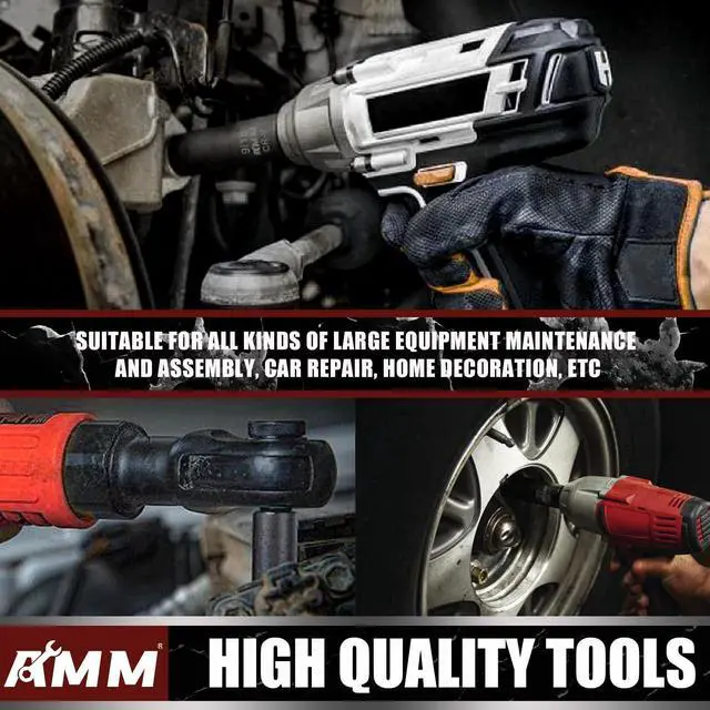Alt view image 6 of 7 - 3/8" Drive Impact Socket Set, 48-Piece Standard SAE (5/16 to 3/4 inch) and Metric (8-22mm) Size, 3" and 6" Drive Extension Bar, Impact Universal Joint, 3/8" to 1/2" Impact Adaptor, CR-V