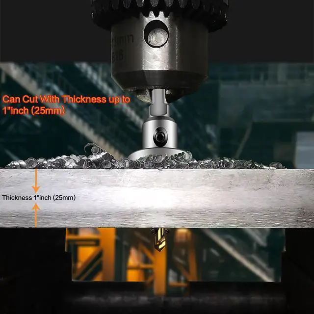 Alt view image 6 of 7 - 2-Pack 1" TCT Hole Saws for Hard Metal, Heavy Duty 25mm Tungsten Carbide Tipped Hole Cutters Set with Spring-Loaded Pilot Drill Bits for Stainless Steel, Metal, Iron, and Plastic