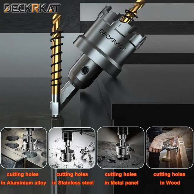 Alt view image 7 of 7 - 2-Pack 1" TCT Hole Saws for Hard Metal, Heavy Duty 25mm Tungsten Carbide Tipped Hole Cutters Set with Spring-Loaded Pilot Drill Bits for Stainless Steel, Metal, Iron, and Plastic