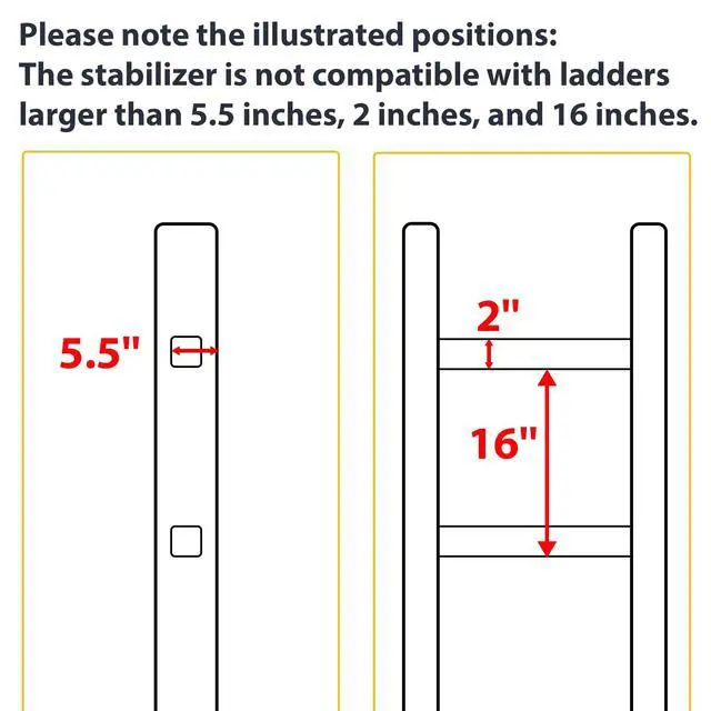Alt view image 7 of 7 - Ladder Stabilizer, Extension Ladder Stabilizer for Roof, Adjustable Ladder Standoff Attachment for Gutters, Windows, Heavy-Duty Steel Ladder Stabilizers Support