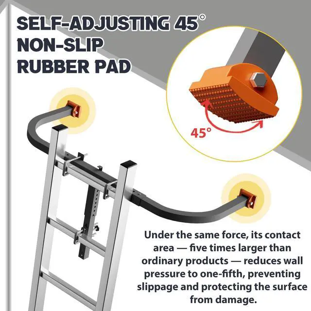 Alt view image 3 of 7 - Ladder Stabilizer, Extension Ladder Stabilizer for Roof, Adjustable Ladder Standoff Attachment for Gutters, Windows, Heavy-Duty Steel Ladder Stabilizers Support
