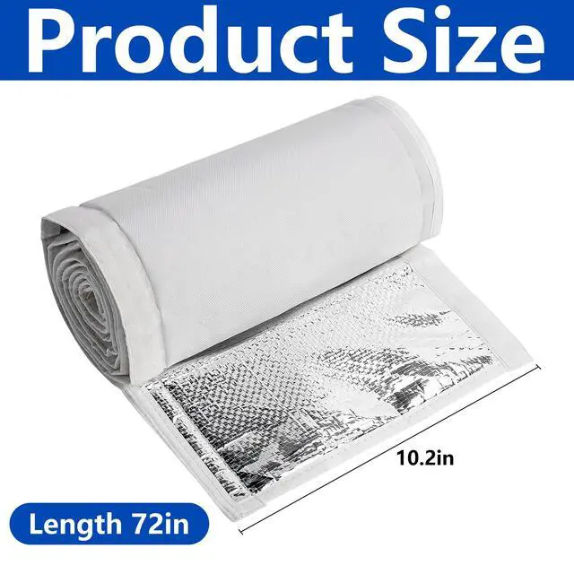 Alt view image 2 of 7 - 5-Layer HVAC Copper Pipe Insulation Cover, Outdoor AC Pipe Insulation Cover | 72" x10.2" 600D Oxford Flexible Copper Line Insulation Sleeve for Central Air Conditioning Mini Splits, White Gray