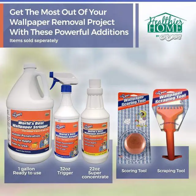 Alt view image 2 of 5 - WP Chomp Worlds Best Wallpaper Stripper: and Sticky Paste Remover, Citrus Scent 32oz.trigger