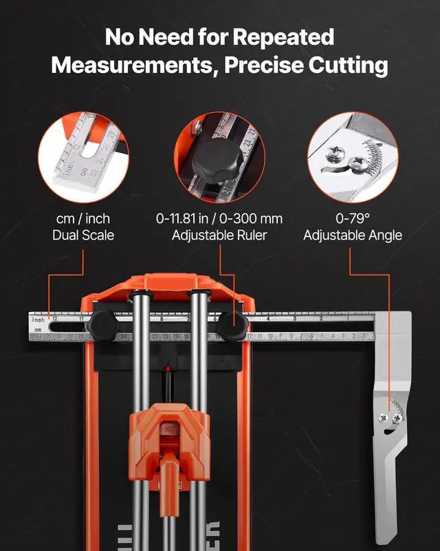 Alt view image 3 of 7 - 17-Inch Manual Tile Cutter for Wall & Polished Tiles,Double Rails for Precise Cutting, Tungsten Carbide Wheel,Non-Slip Handle,Anti-Displacement Pressure Rod,Precise Cuts for Pros & Beginners