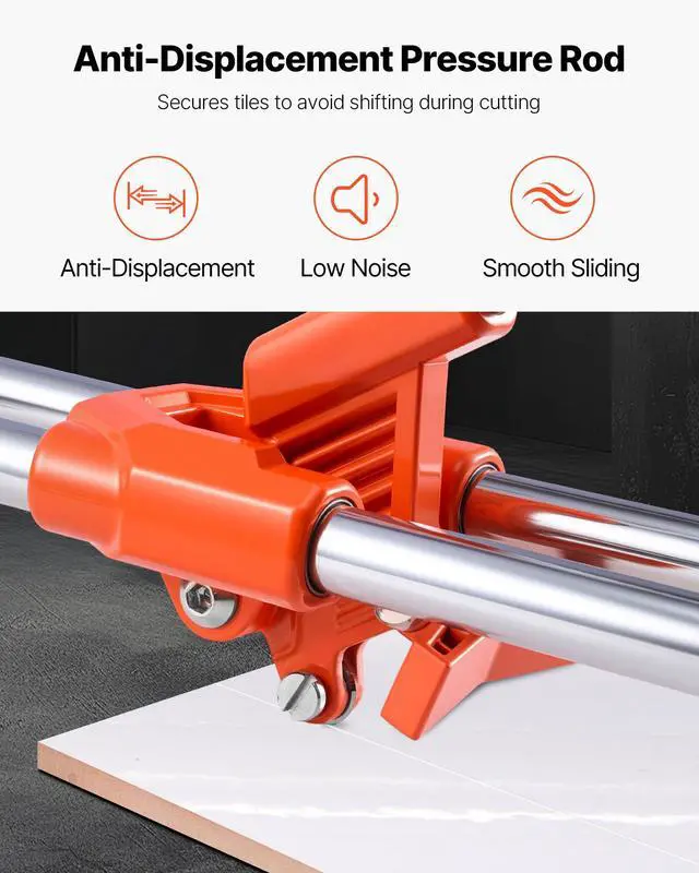 Alt view image 5 of 7 - 17-Inch Manual Tile Cutter for Wall & Polished Tiles,Double Rails for Precise Cutting, Tungsten Carbide Wheel,Non-Slip Handle,Anti-Displacement Pressure Rod,Precise Cuts for Pros & Beginners
