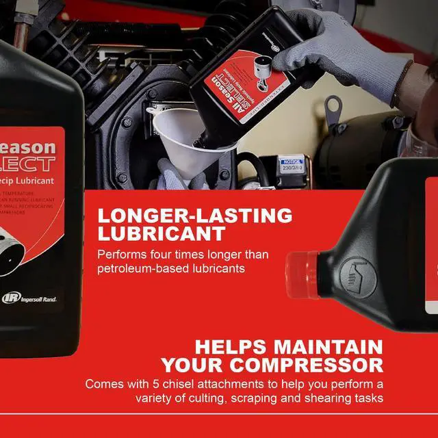 Alt view image 3 of 7 - 38436721 OEM All-Season Select Synthetic Lubricant | All-temperature pneumatic tool oil, ideal for year-round air compressor maintenance, 1L bottle