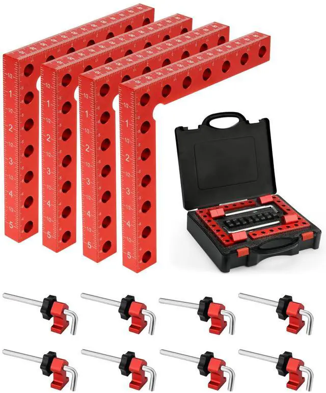 Main image of 4Pack Corner Clamps for Woodworking for Right Angle Positioning | 90 Degree 5.5"x5.5" Clamping Squares, Woodworking Tools for Cabinet, Picture Frame,Box, Drawers, Ideal Gift for Carpentry Dad