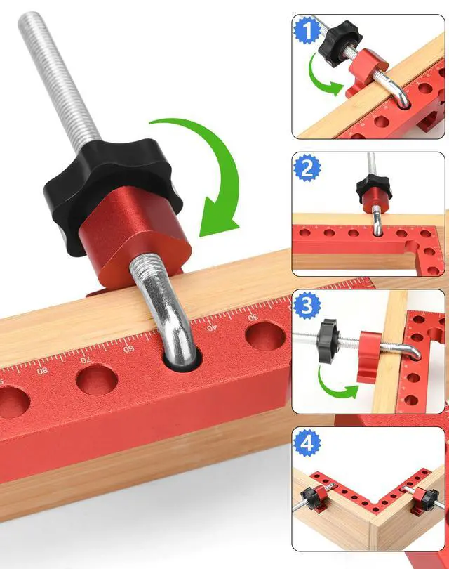 Alt view image 3 of 6 - 4Pack Corner Clamps for Woodworking for Right Angle Positioning | 90 Degree 5.5"x5.5" Clamping Squares, Woodworking Tools for Cabinet, Picture Frame,Box, Drawers, Ideal Gift for Carpentry Dad