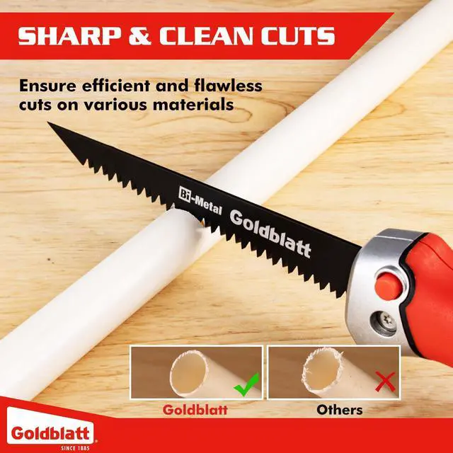 Alt view image 5 of 7 - Folding Drywall Saw, 5-Inch Jab Saw for Wallboard, Plywood & PVC | Foldable 5-Inch Blade, Bi-Metal Blade, 8 TPI Triple-Ground Teeth, Faster Cutting, Sharp & Clean Cuts, Soft Grip Handle
