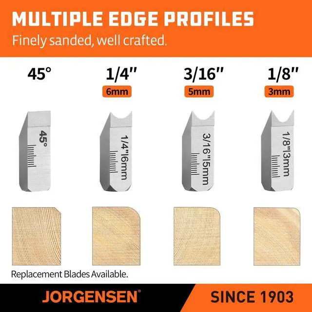 Alt view image 5 of 7 - Chamfer Plane, Edge Corner Plane, 4 Cutter Heads Built-In Storage | Hand Planer for Woodworking, Carpenter Woodworking Tools for Edge Trimming of Wood, Edge Corner Flattening