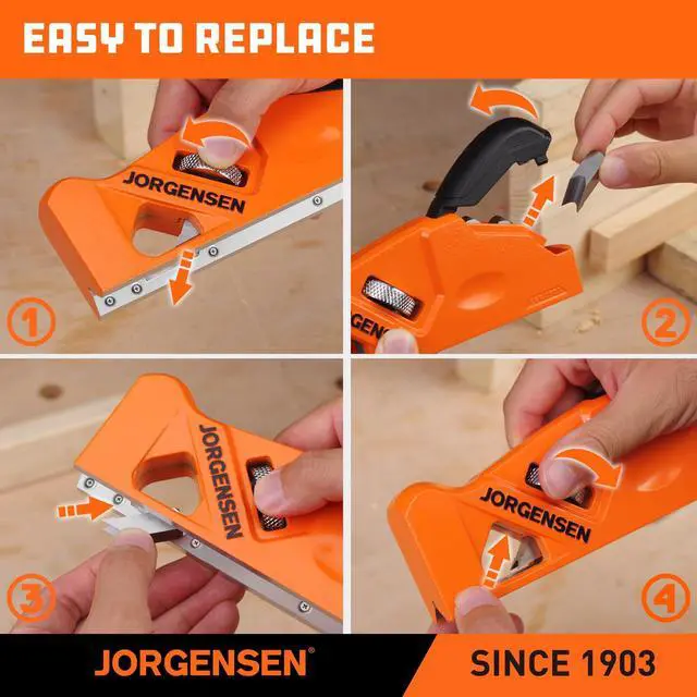 Alt view image 7 of 7 - Chamfer Plane, Edge Corner Plane, 4 Cutter Heads Built-In Storage | Hand Planer for Woodworking, Carpenter Woodworking Tools for Edge Trimming of Wood, Edge Corner Flattening