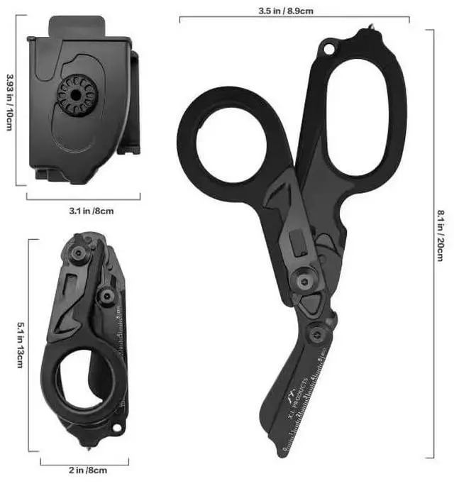 Alt view image 2 of 6 - Multifunctional Foldable Trauma Shears With Holster Perfect For EMTs