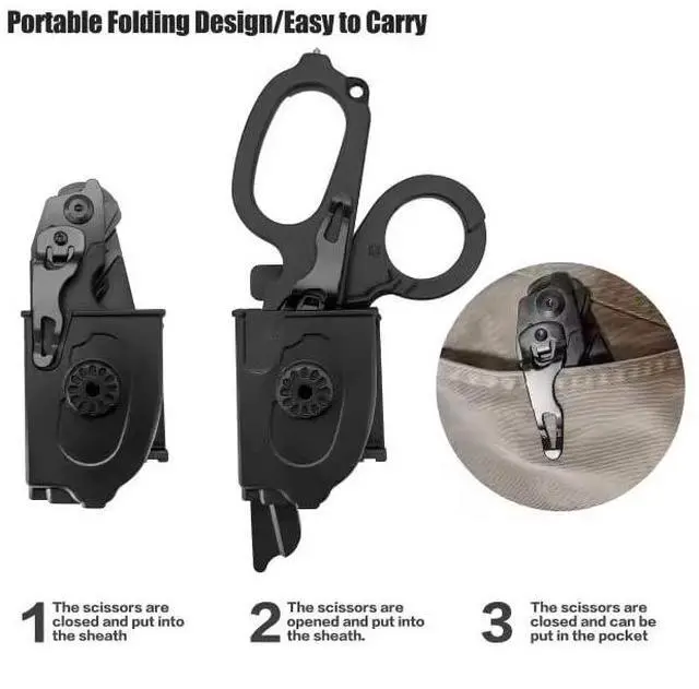 Alt view image 6 of 6 - Multifunctional Foldable Trauma Shears With Holster Perfect For EMTs