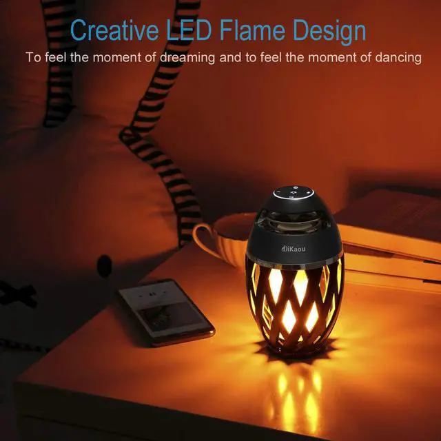 Alt view image 7 of 7 - LED Flame Outdoor Table Lamp Torch Table Lamp with Blutooth Speaker, Rechargeable Ambience Lantern with Flickers Warm Light for Patio/Porch/Home Decor, Best Gift for Men Women Teens Kids