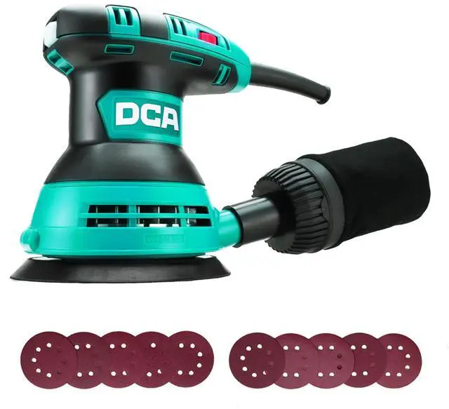 Main image of Random Orbital Sander, 3.0 AMP Corded Palm Sander, 6 Speeds Max 12,000 OPM, 5-Inch with 10 pcs Sandpapers, Dust Bag, Low Vibration for Woodworking, Decoration Furniture (ASA125)