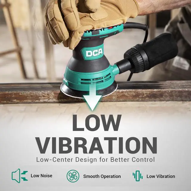 Alt view image 7 of 7 - Random Orbital Sander, 3.0 AMP Corded Palm Sander, 6 Speeds Max 12,000 OPM, 5-Inch with 10 pcs Sandpapers, Dust Bag, Low Vibration for Woodworking, Decoration Furniture (ASA125)