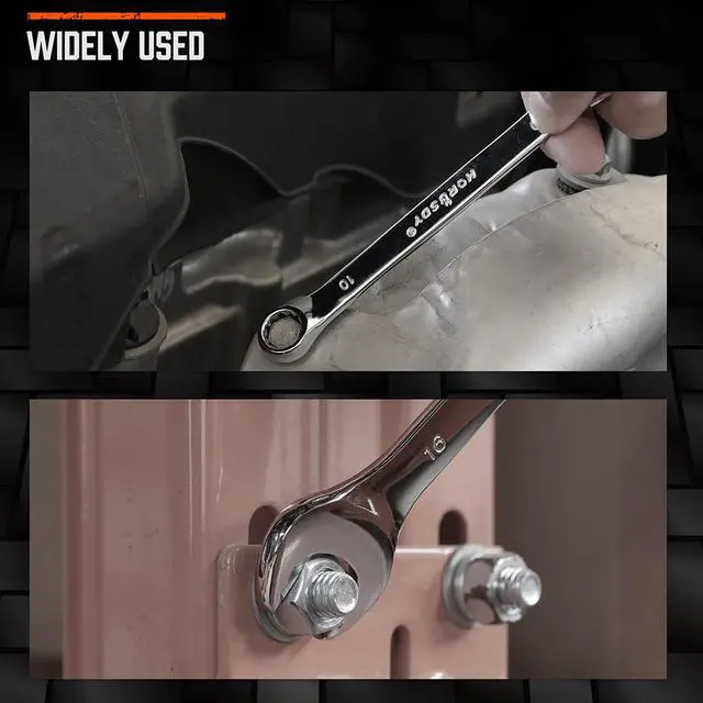 Alt view image 7 of 7 - 12-Piece Metric Wrench Set | Combination Wrench Set with Organizer | 12 Point | 8mm - 19mm | Chrome Vanadium Steel